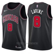 Camiseta Chicago Bulls Zach Lavine NO 8 Statement 2017-18 Negro