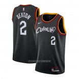 Camiseta Cleveland Cavaliers Collin Sexton NO 2 Ciudad 2020-21 Negro