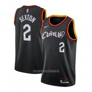 Camiseta Cleveland Cavaliers Collin Sexton NO 2 Ciudad 2020-21 Negro