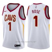 Camiseta Cleveland Cavaliers Derrick Rose NO 1 Swingman Association 2017-18 Blanco