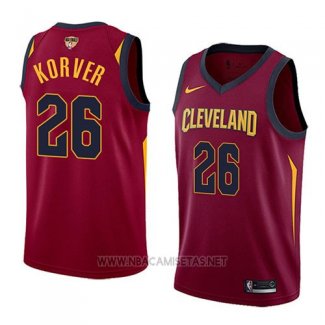 Camiseta Cleveland Cavaliers Kyle Korver NO 26 Icon 2017-18 Finals Bound Rojo