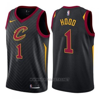 Camiseta Cleveland Cavaliers Rodney Hood NO 1 Statement 2017-18 Negro