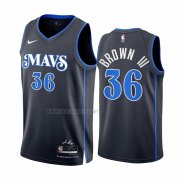 Camiseta Dallas Mavericks Greg Brown III NO 36 Ciudad 2023-24 Azul