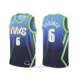 Camiseta Dallas Mavericks Kristaps Porzingis NO 6 Ciudad 2019-20 Azul