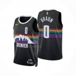 Camiseta Denver Nuggets Christian Braun NO 0 Ciudad 2025-26 Negro