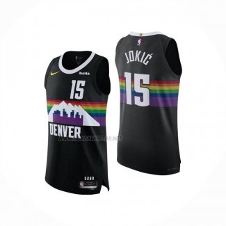 Camiseta Denver Nuggets Nikola Jokic NO 15 Ciudad Authentic 2025-26 Negro