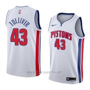 Camiseta Detroit Pistons Anthony Tolliver NO 43 Association 2018 Blanco