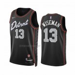 Camiseta Detroit Pistons James Wiseman NO 13 Ciudad 2023-24 Negro