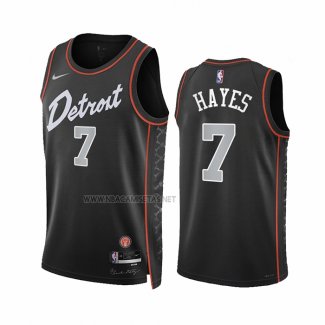 Camiseta Detroit Pistons Killian Hayes NO 7 Ciudad 2023-24 Negro