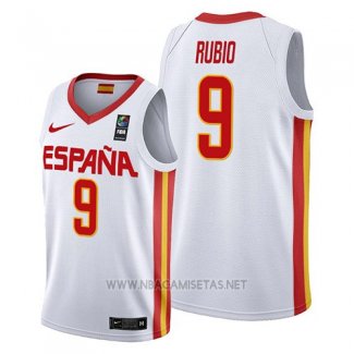 Camiseta Espana Ricky Rubio 2019 FIBA Baketball World Cup Blanco