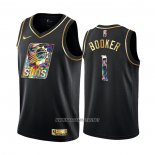 Camiseta Golden Edition Phoenix Suns Devin Booker NO 1 2021-22 Negro