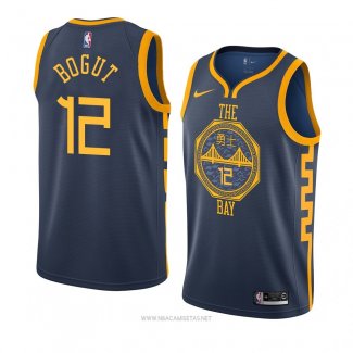 Camiseta Golden State Warriors Andrew Bogut NO 12 Ciudad 2018-19 Azul