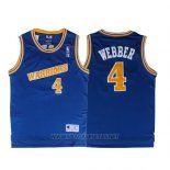 Camiseta Golden State Warriors Chris Webber NO 4 Retro Azul