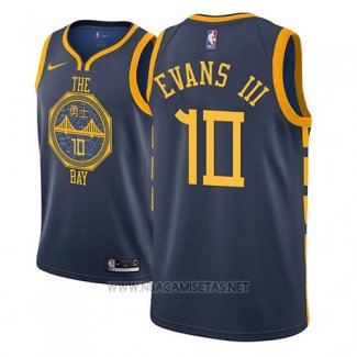 Camiseta Golden State Warriors Jacob Evans III NO 10 Ciudad 2018-19 Azul