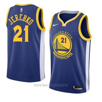 Camiseta Golden State Warriors Jonas Jerebko NO 21 Icon 2018 Azul