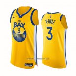 Camiseta Golden State Warriors Jordan Poole NO 3 Statement Autentico 2022 Oro