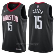 Camiseta Houston Rockets Clint Capela NO 15 Statement 2017-18 Negro