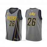 Camiseta Indiana Pacers Jeremy Lamb NO 26 Ciudad 2019-20 Gris