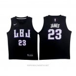 Camiseta LBJ Los Angeles Lakers Lebron James NO 23 Negro