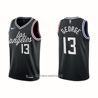 Camiseta Los Angeles Clippers Paul George NO 13 Ciudad 2022-23 Negro