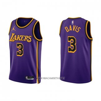 Camiseta Los Angeles Lakers Anthony Davis NO 3 Statement 2022-23 Violeta