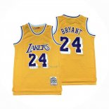 Camiseta Los Angeles Lakers Kobe Bryant NO 24 Mitchell & Ness 2007-08 Amarillo