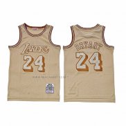 Camiseta Los Angeles Lakers Kobe Bryant NO 24 Mitchell & Ness 2007-08 Amarillo