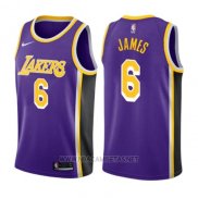 Camiseta Los Angeles Lakers LeBron James NO 6 Statement 2019 Violeta