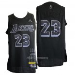 Camiseta Los Angeles Lakers Lebron James NO 23 MVP Negro2
