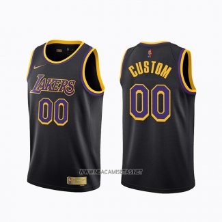 Camiseta Los Angeles Lakers Personalizada Earned 2020-21 Negro