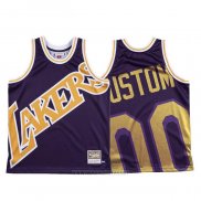 Camiseta Los Angeles Lakers Personalizada Mitchell & Ness Big Face Violeta