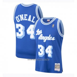 Camiseta Los Angeles Lakers Shaquille O'Neal NO 34 Retro 1996-97 Azul