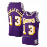 Camiseta Los Angeles Lakers Wilt Chamberlain NO 13 Mitchell & Ness 1971-72 Violeta