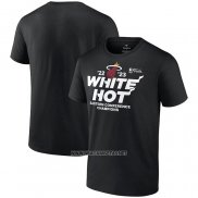 Camiseta Manga Corta Miami Heat 2023 Eastern Conference Champions Spin Hometown Mantra Negro