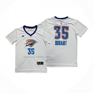 Camiseta Manga Corta Oklahoma City Thunder Kevin Durant NO 35 Blanco