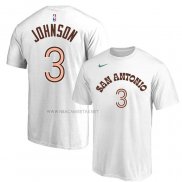 Camiseta Manga Corta San Antonio Spurs Keldon Johnson Ciudad 2023-24 Blanco