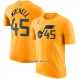 Camiseta Manga Corta Utah Jazz Donovan Mitchell Statement Amarillo