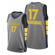 Camiseta Memphis Grizzlies Jonas Valanciunas NO 17 Ciudad Gris
