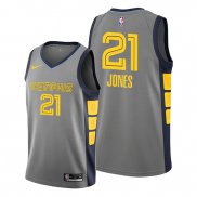 Camiseta Memphis Grizzlies Tyus Jones NO 21 Ciudad Gris