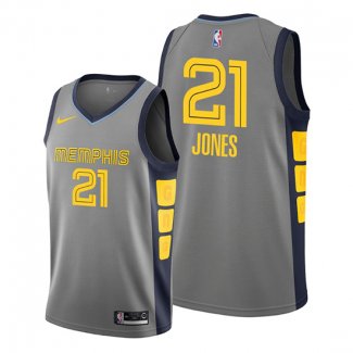 Camiseta Memphis Grizzlies Tyus Jones NO 21 Ciudad Gris