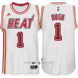 Camiseta Miami Heat Chris Bosh NO 1 Retro Blanco