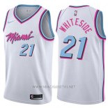 Camiseta Miami Heat Hassan Whiteside NO 21 Ciudad 2017-18 Blanco
