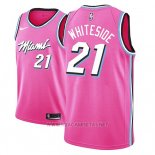 Camiseta Miami Heat Hassan Whiteside NO 21 Earned 2018-19 Rosa