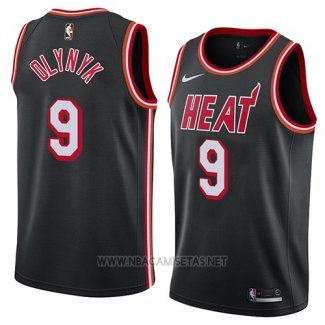 Camiseta Miami Heat Kelly Olynyk NO 9 Classic 2018 Negro