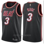 Camiseta Miami Heat Wade NO 3 Ciudad 2017-18 Negro Rojo