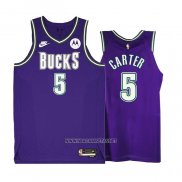 Camiseta Milwaukee Bucks Jevon Carter NO 5 Classic 2022-23 Violeta