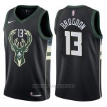 Camiseta Milwaukee Bucks Malcolm Brogdon NO 13 Statement Harley 2017-18 Negro