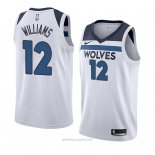 Camiseta Minnesota Timberwolves C. J. Williams NO 12 Association 2018 Blanco