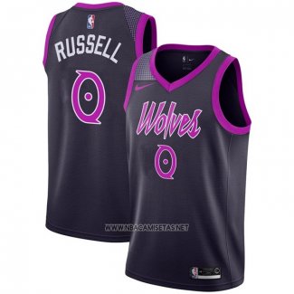 Camiseta Minnesota Timberwolves D'angelo Russell NO 0 Ciudad 2018-19 Violeta