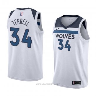 Camiseta Minnesota Timberwolves Jarojo Terrell NO 34 Association 2018 Blanco